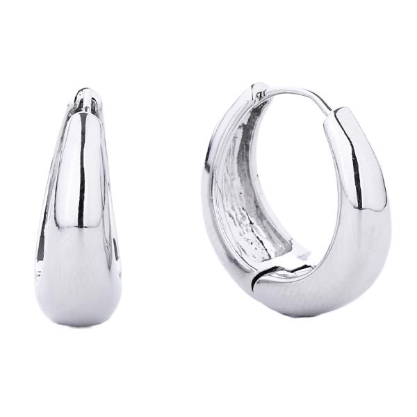 14K GOLD / WHITE GOLD DIPPED HUGGIE HOOP EARRING