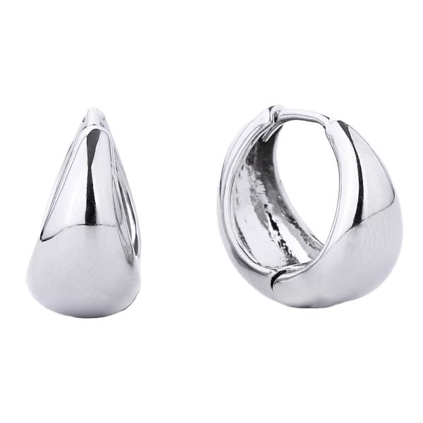 14K GOLD/ WHITE GOLD DIPPED HUGGIE HOOP EARRING