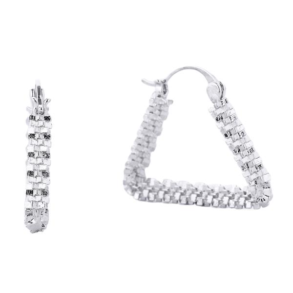 14K GOLD/WHITE GOLD DIPPED HUGGIE HOOP EARRING