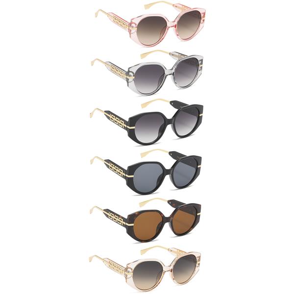 FASHION SIDE PATTERN ROUND SHAPE SUNGLASSES 1DZ