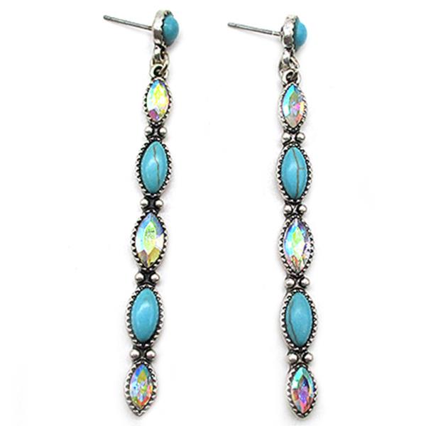 MARQUISE RHINESTONE DANGLE EARRING
