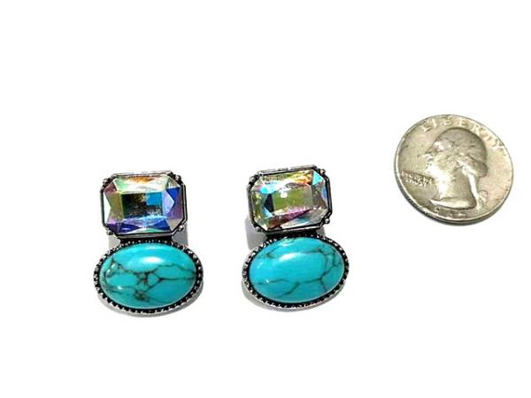 TQ & GEM STONE EARRING