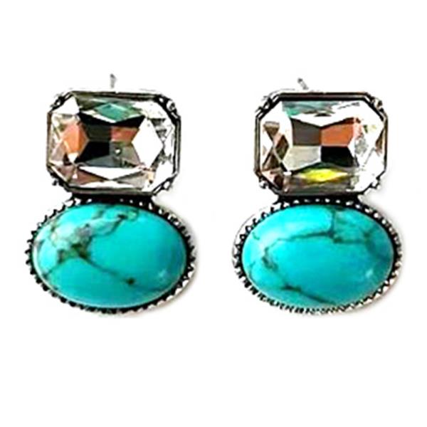 TQ & GEM STONE EARRING