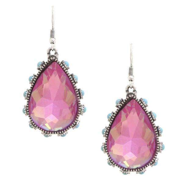 WESTERN TEARDROP TURQUOISE BEAD EARRING