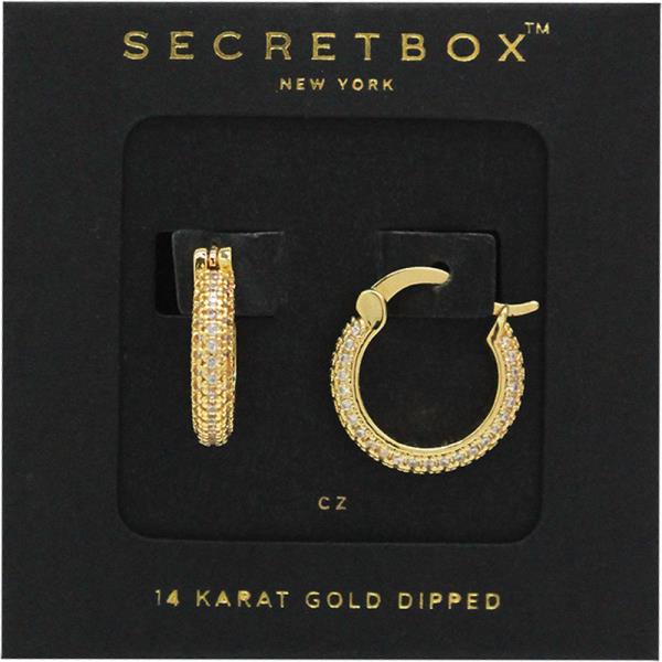 SECRET BOX 14K GOLD DIPPED HOOP EARRING