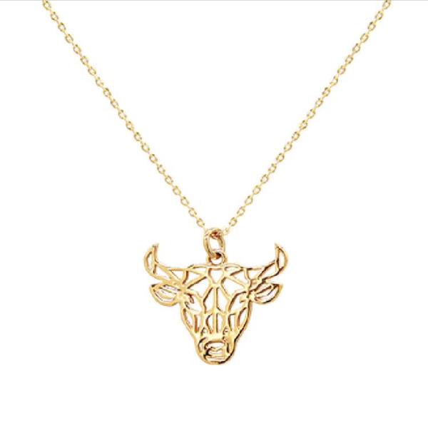 14K GOLD DIPPED BULL PENDANT NECKLACE
