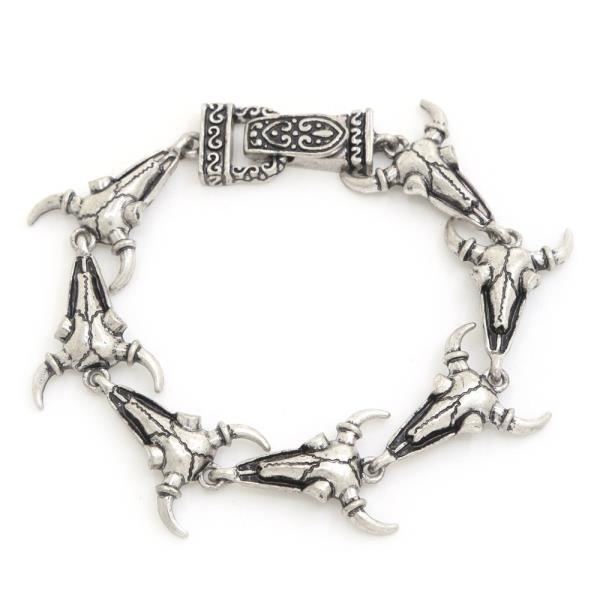 CATTLE SKULL LINK METAL BRACELET