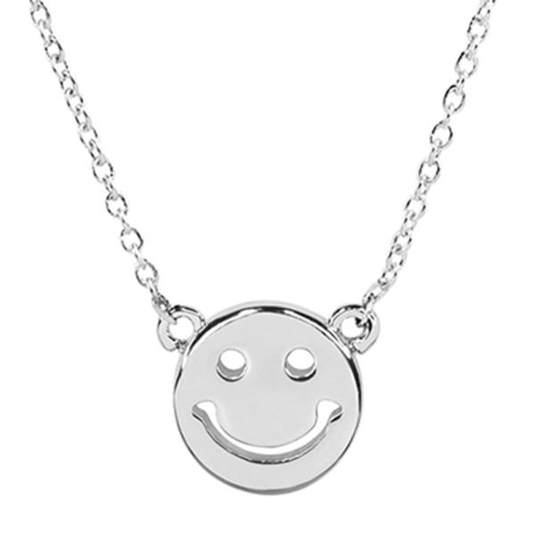 SECRET BOX 14K GOLD DIPPED HAPPY FACE PENDANT NECKLACE