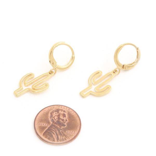 CACTUS 14K GOLD DIPPED EARRING