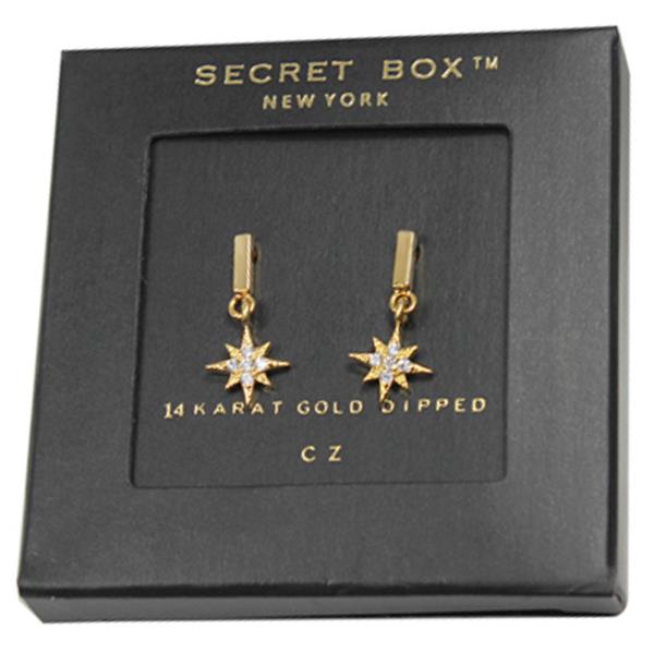 14K GOLD DIPPED NORTH STAR BAR STUD EARRING