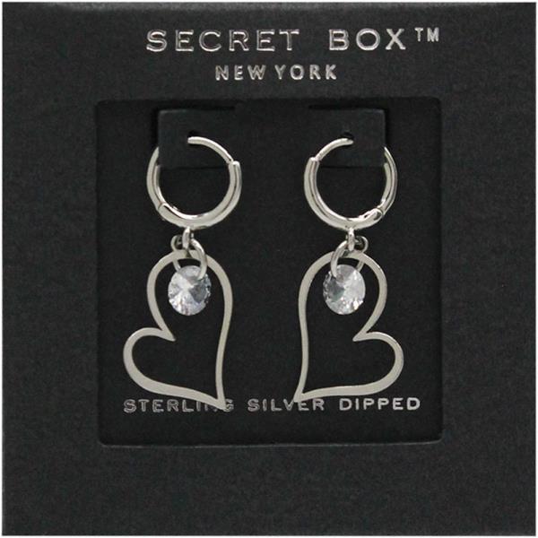 SECRET BOX 14K GOLD DIPPED HEART DANGLE EARRING