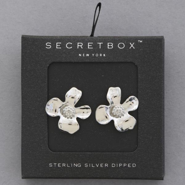 SECRET BOX 14K GOLD DIPPED FLOWER EARRING