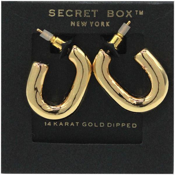 SECRET BOX 14K GOLD DIPPED HOOP EARRING