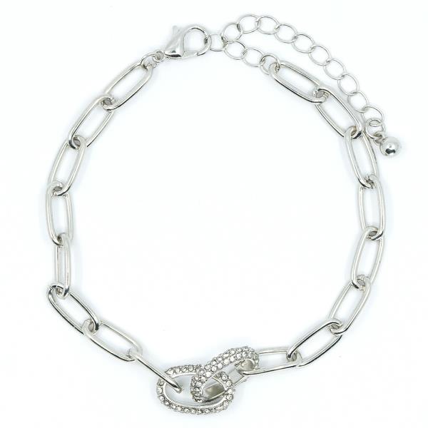 RHINESTONE OVAL LINK BRACELET