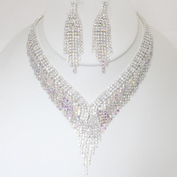 RHINESTONE AND EARRING SET