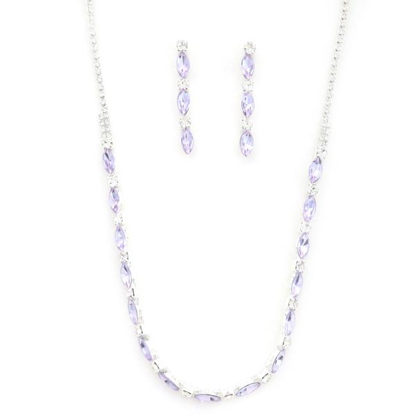 CRYSTAL NECKLACE AND EARRING SET