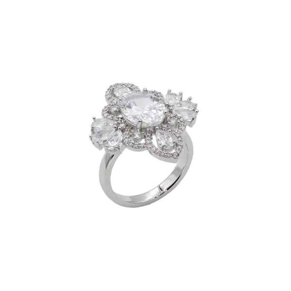 CZ STONE FLOWER RING