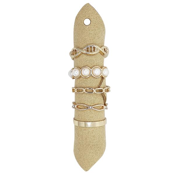 PEARL ROUND ASSORTED RING SET