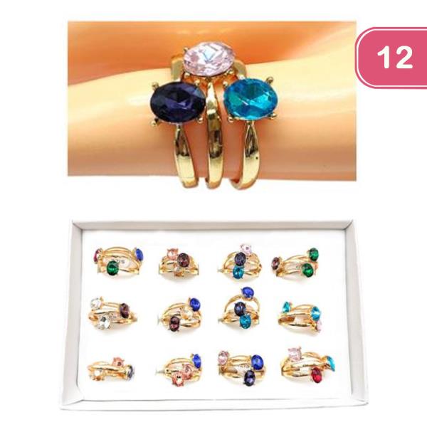 FASHION RHINESTONE RING (12 UNITS)