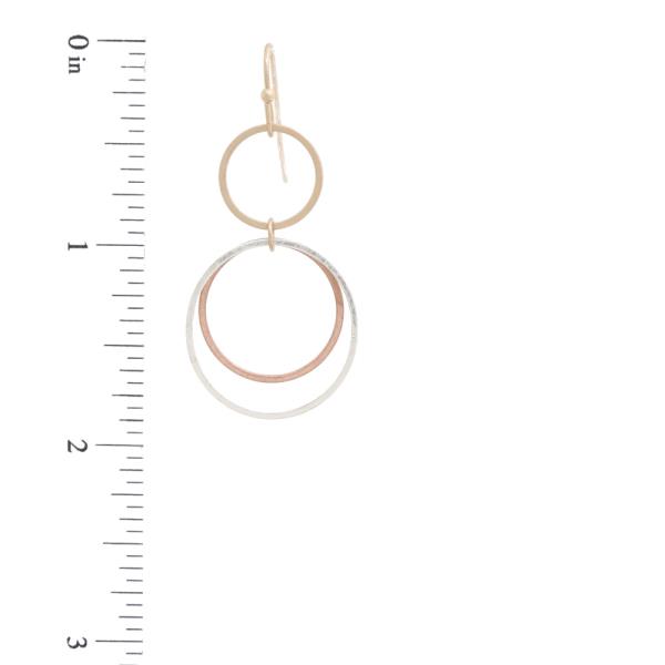 TRIPLE CIRCLE DANGLE EARRING