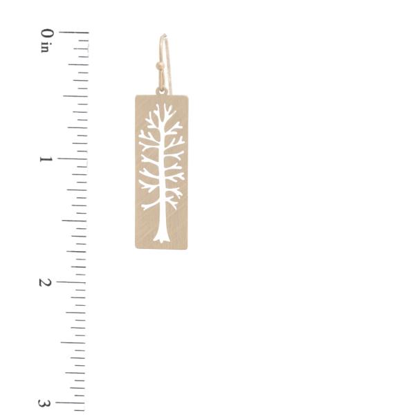 CUT OUT TREE RECTANGLE METAL EARRING