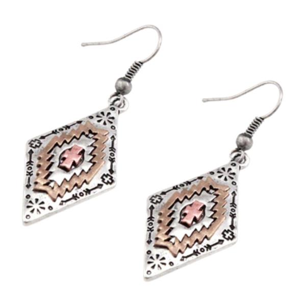 GEOMETRIC SHAPE DANGLE EARRING