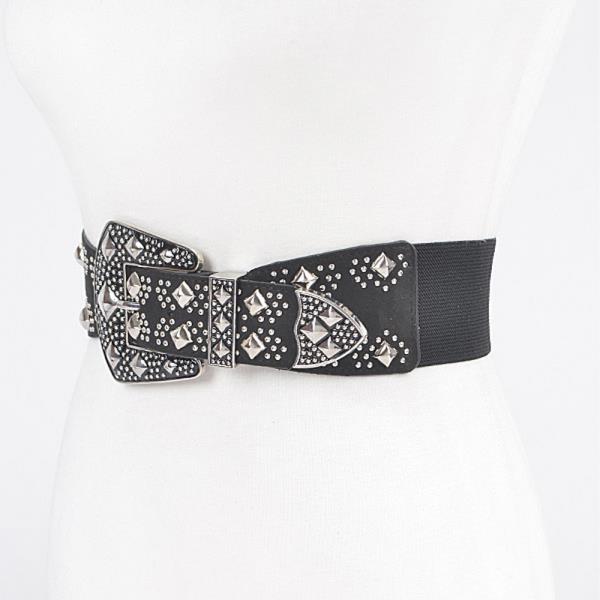 MULTI METAL STUDDED ELASTIC BELT