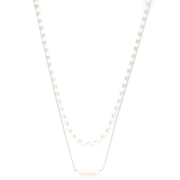PEARL BEADED LAYERED NECKLACE