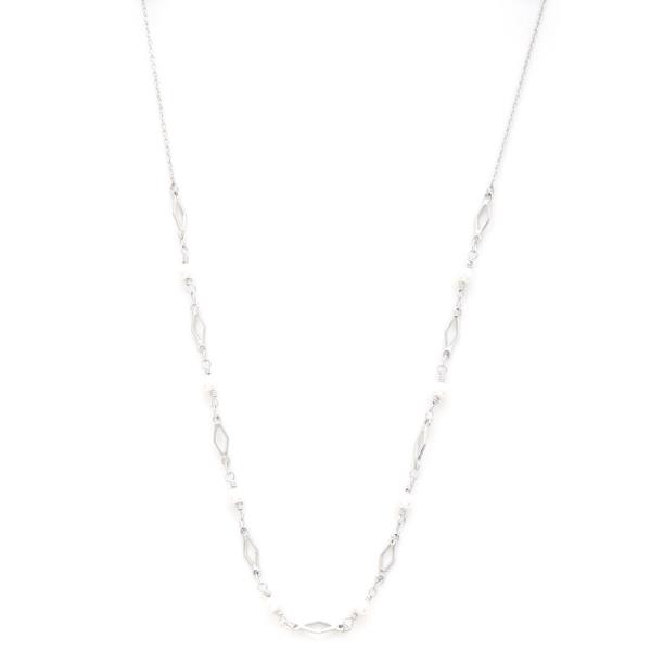 PEARL BEAD STATION NECKLACE