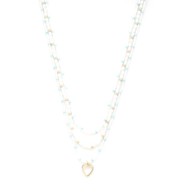 HEART BEADED LAYERED NECKLACE