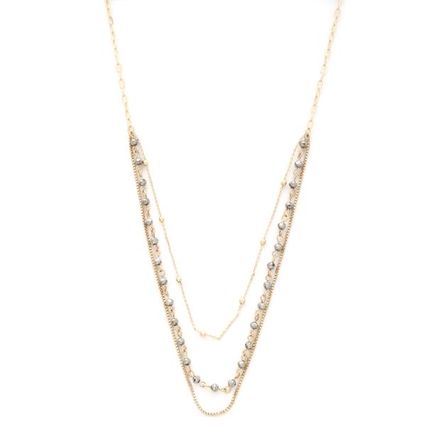 BEADED LAYERED NECKLACE