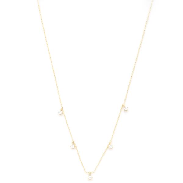 DAINTY CRYSTAL METAL NECKLACE