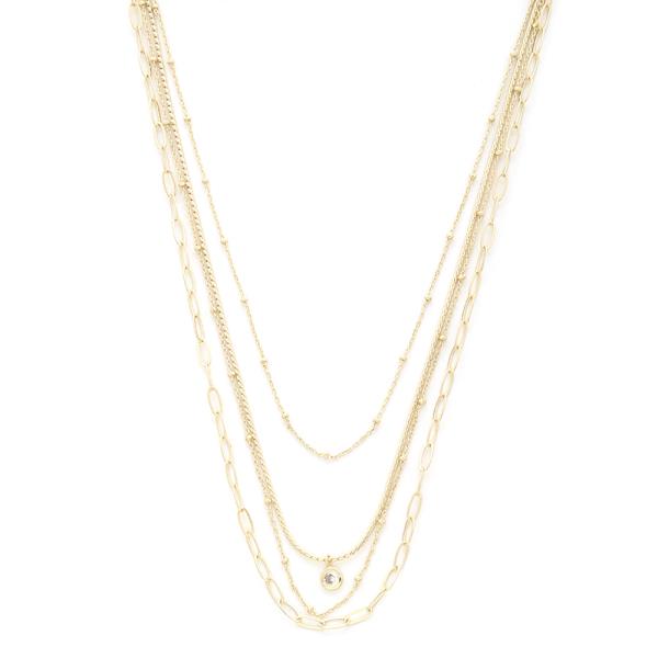 4 LAYERED METAL CHAIN NECKLACE