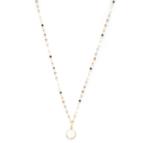 BEAD PEARL PENDANT NECKLACE