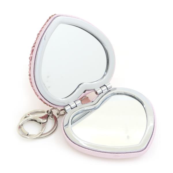 RHINESTONE HEART MIRROR KEYCHAIN