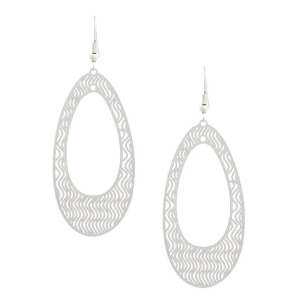 CUT OUT CIRCLE METAL DANGLE EARRING