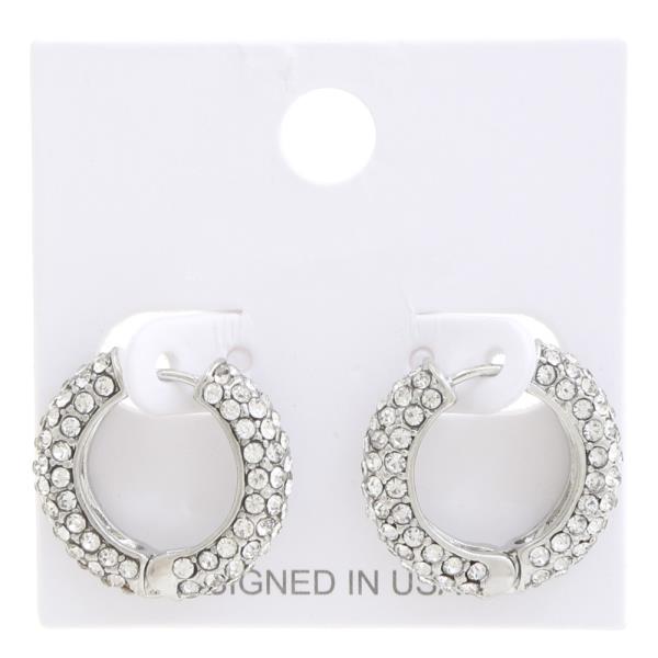 ROUND CRYSTAL HOOP EARRING