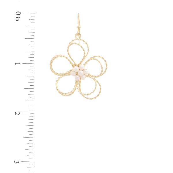 PEARL BEAD FLOWER DANGLE EARRING