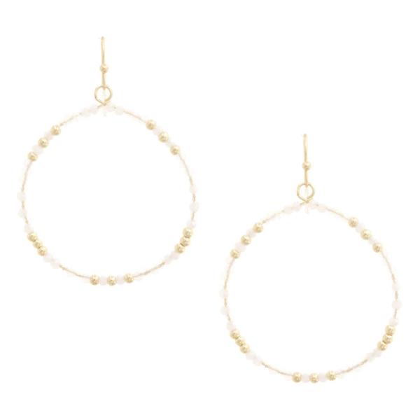 BEADED ROUND DANGLE EARRING