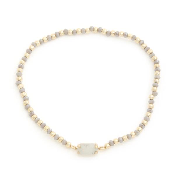 SEMI PRECIOUS STONE BEADED BRACELET