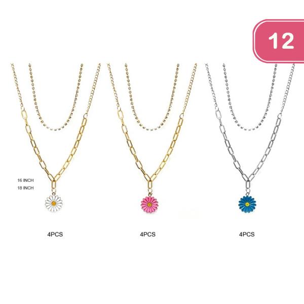DAISY TWO LAYER NECKLACE (12UNITS)