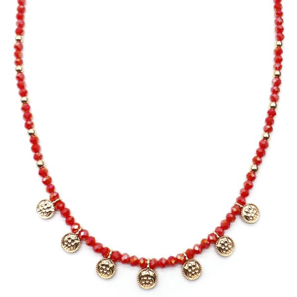 BEAD ROUND COIN NECKLACE