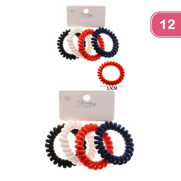 FASHION SPIRAL HAIR TIE (12 UNITS)