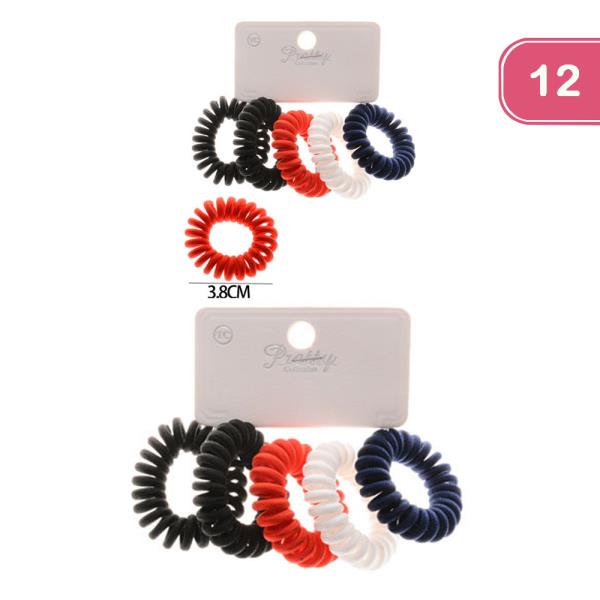 FASHION SPIRAL HAIR TIE(12 UNITS)
