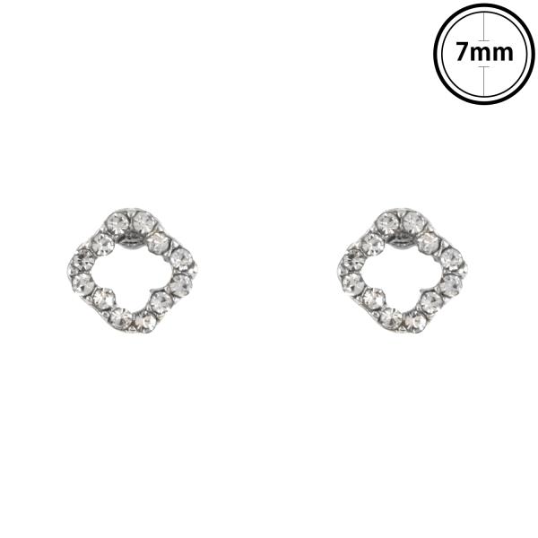 RHINESTONE POST FLOWER EARRING