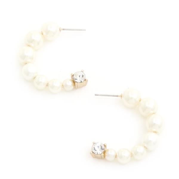 BEADED OPEN CIRCLE EARRING