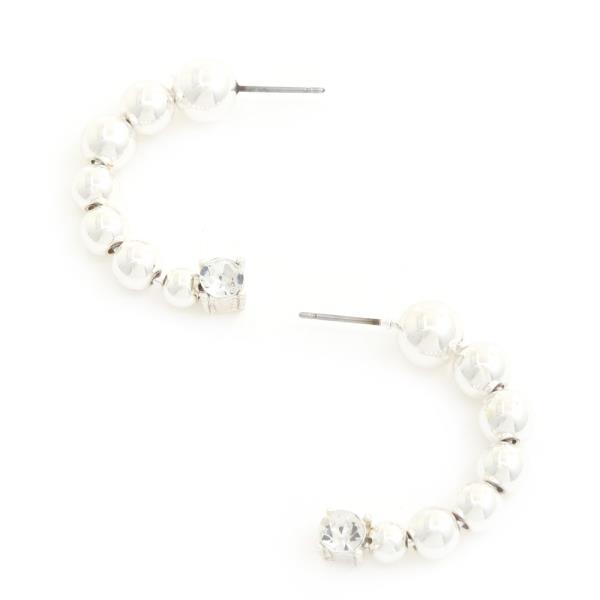 BEADED OPEN CIRCLE EARRING
