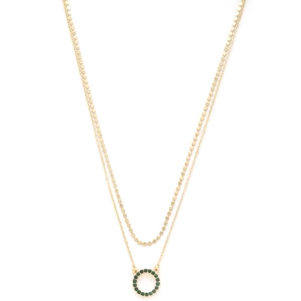 ROUND CRYSTAL LAYERED NECKLACE