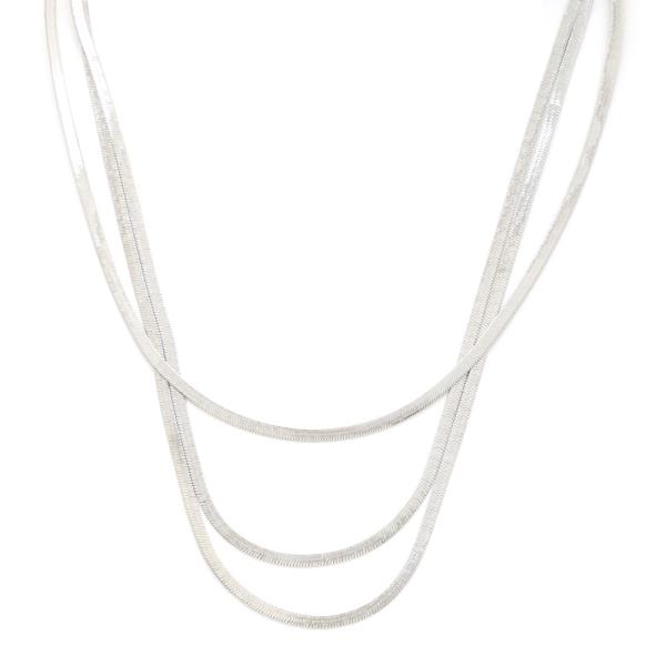 FLAT SNAKE CHAIN LAYERED NECKLACE