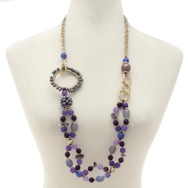 OVAL BEADED CURB LINK NECKLACE